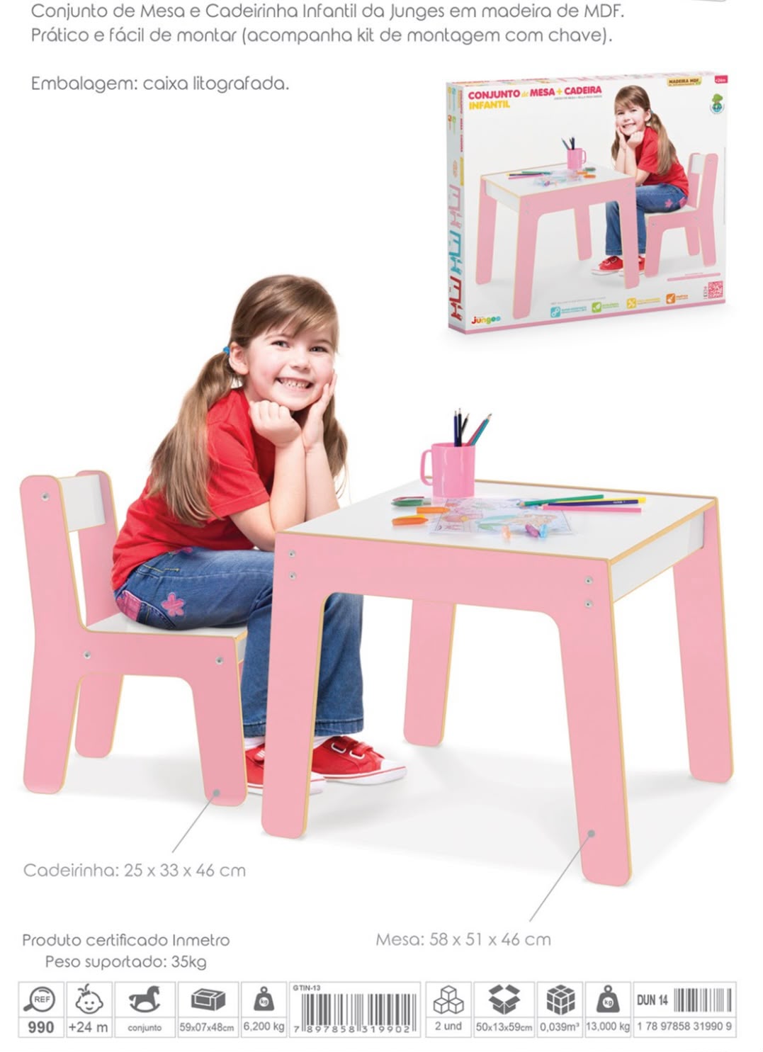 Conjunto Mesa e Cadeira Montessoriana