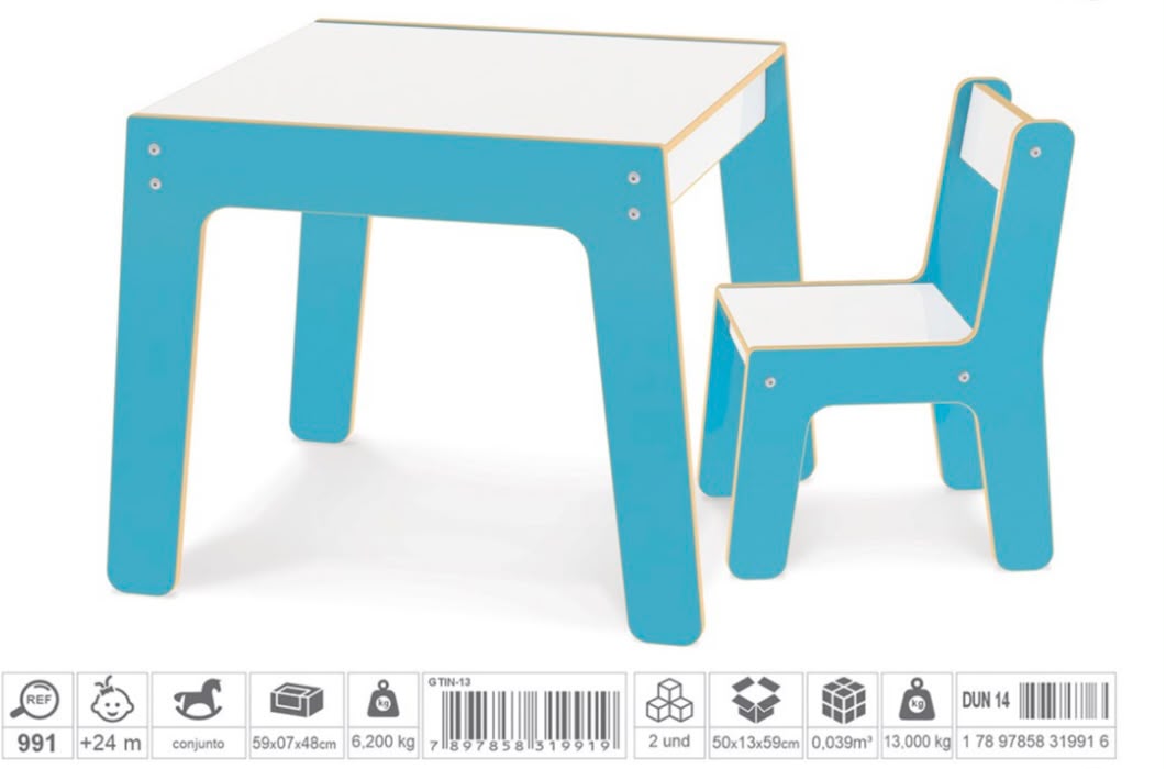 Conjunto Mesa e Cadeira Montessoriana