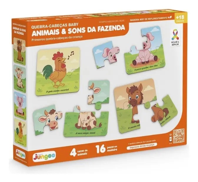 Quebra-cabeça  - Animais e sons da fazenda